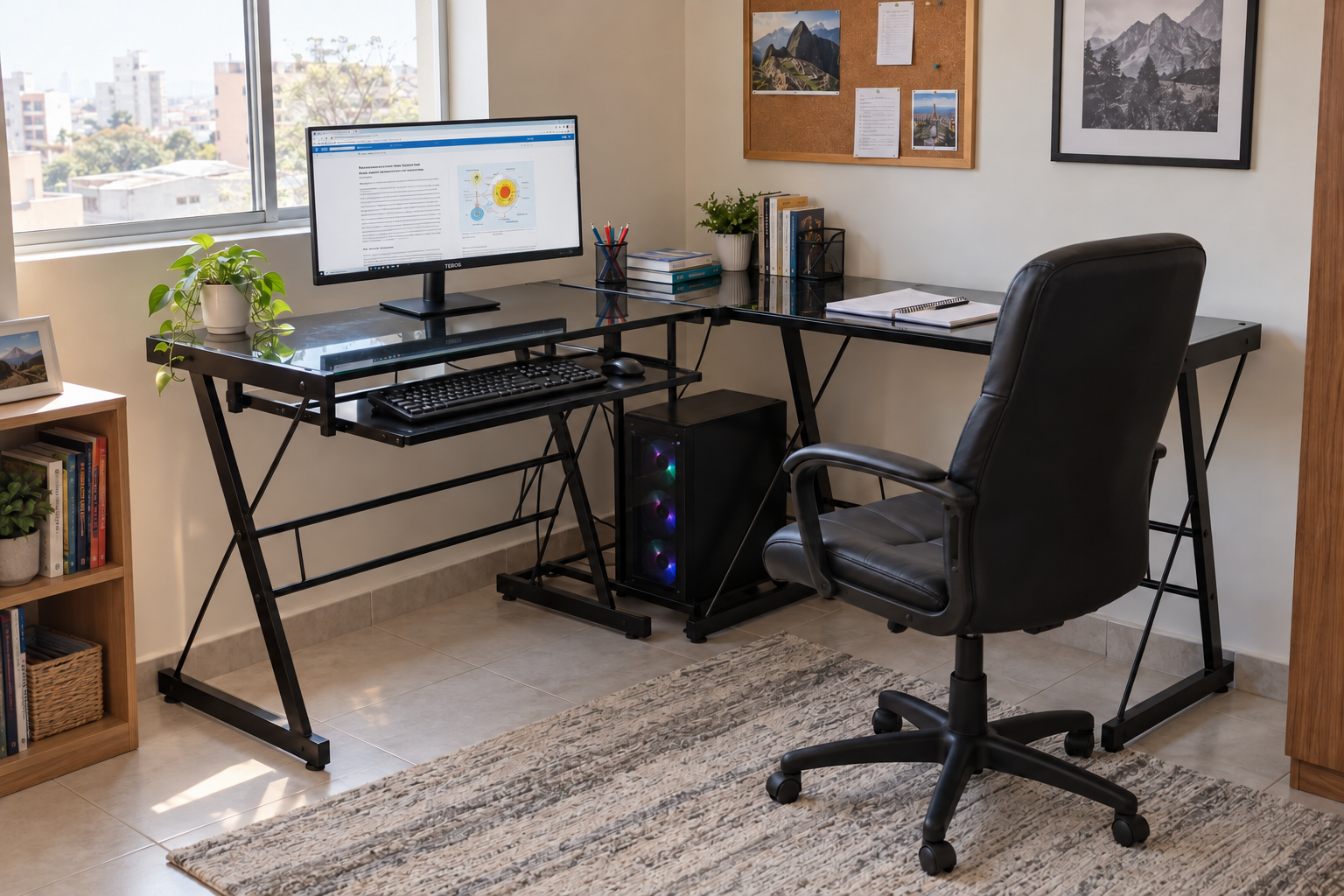PC en ambiente de trabajo referencial