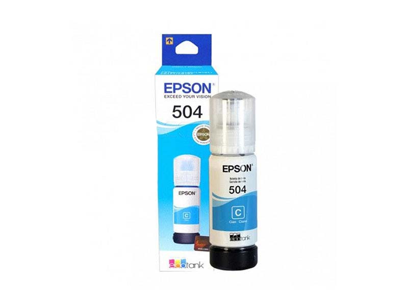 Epson 504 Cian · foto de una botella