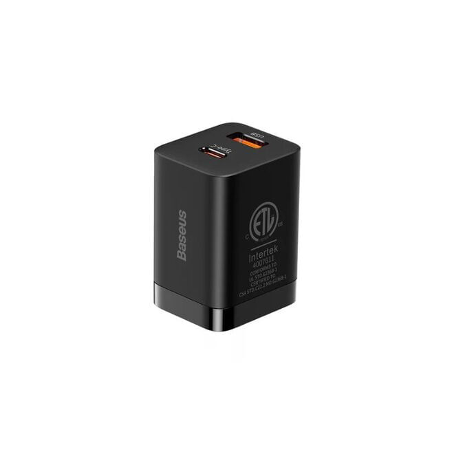 Baseus Super Si Pro Quick Charger C+U 30W US Black CCSUPP-D01 · Negro